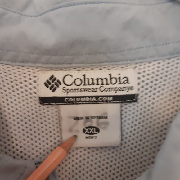 Columbia PFG Mens 2XL Blue Short Sleeve Button Up Vented Fishing Shirt Outdoors - Picture 7 of 12